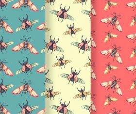 Colorful background insect pattern vector