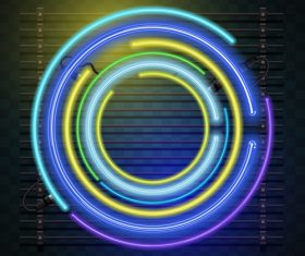 Colorful circles neon backgrounds vector