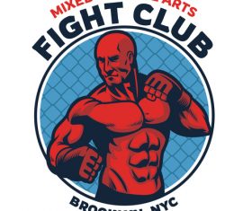 Colorful mma fight club logo vector