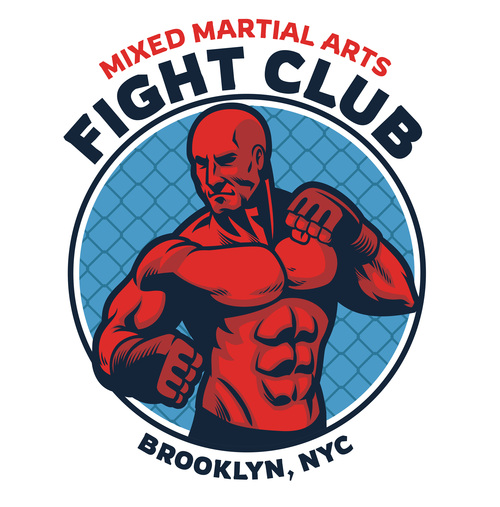 Colorful mma fight club logo vector