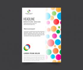 Colorful polka dot brochure cover vector