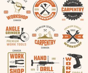Colorful tool logos illustration vector