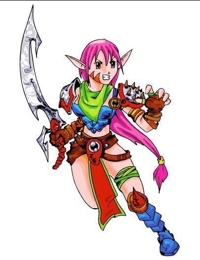 Comic female warrior character vector