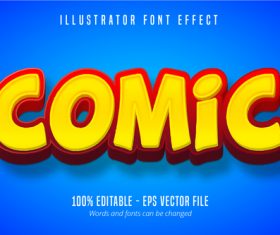 Comic text editable font effect vector
