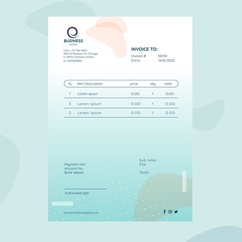 Commercial invoice vector