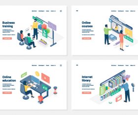 Commercial training banners vector illustration