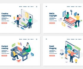 Content creating banners vector illustration