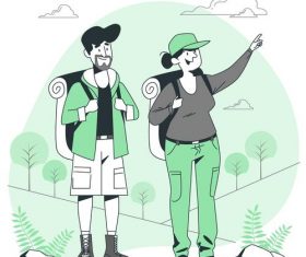 Couple travel flat design vector