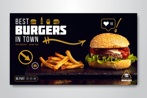 Cover burger advertising vector