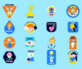 Creative motivational badge collection vector