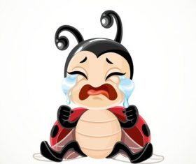 Crying ladybug vector
