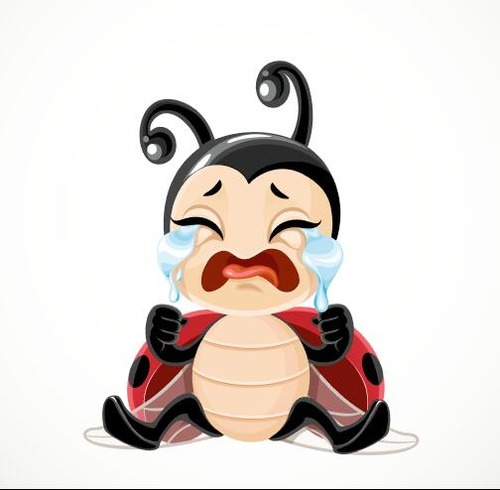 Crying ladybug vector