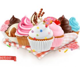 Cupcake background vector