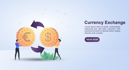 Currency exchange concept illustration vector