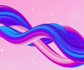 Curved color flow background vector