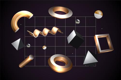 Curved triangle geometry background vector