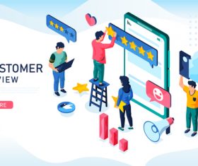 Customer review illustration isometric vector