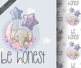 Cute cartoon animals background vector