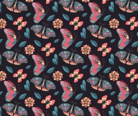 Dark butterfly background pattern vector