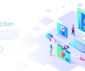Data protection flat design isometric concept vector