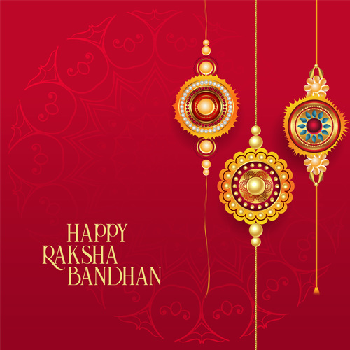 Decorative raksha bandhan greeting card vector