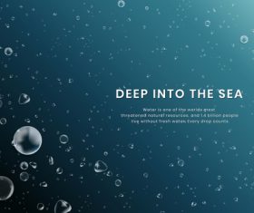 Deep into the sea background vector