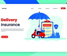 Delivery insurance banners with isometric vector illustration