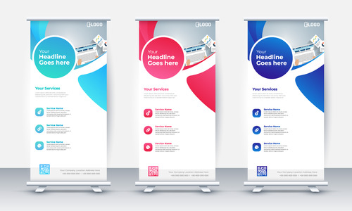 Design roll up banner vector