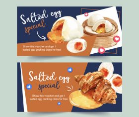 Dessert watercolor vector illustration