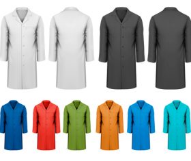 Different color trench coat vector