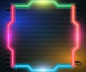 Different colors are irregular neon backgrounds vector