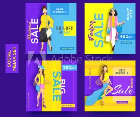 Discount sale poster design template vector