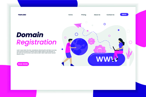 Domain registration banners vector
