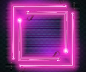 Double frame neon backgrounds vector