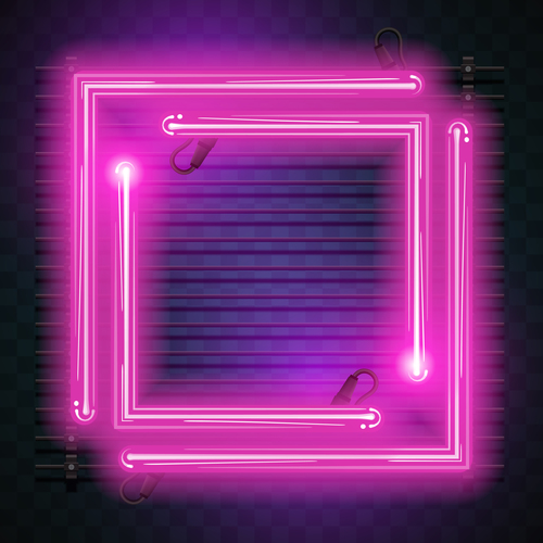 Double frame neon backgrounds vector