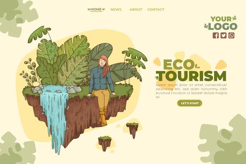 Eco tourism icon vector