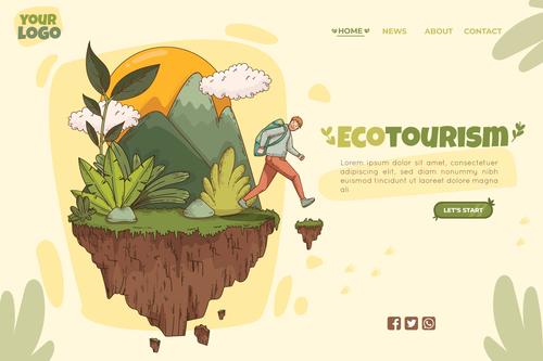 Eco tourism template vector
