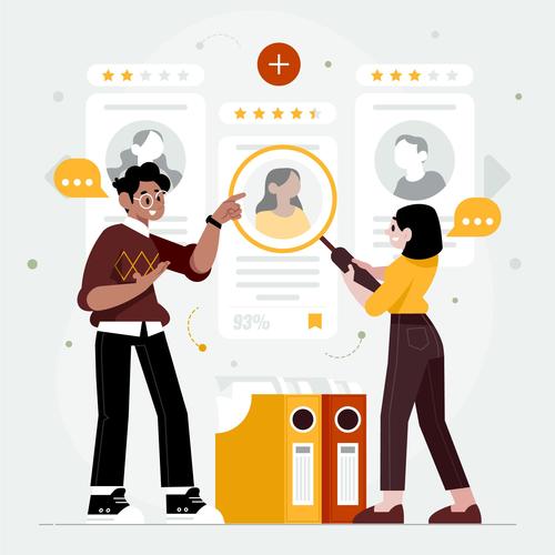 Employee selection illustration vector