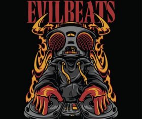 Evil beats logo vector