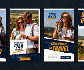 Explore world instagram post template vector