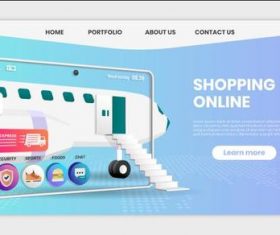 Express delivery business landing page template vector