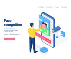 Face recognition banners vector