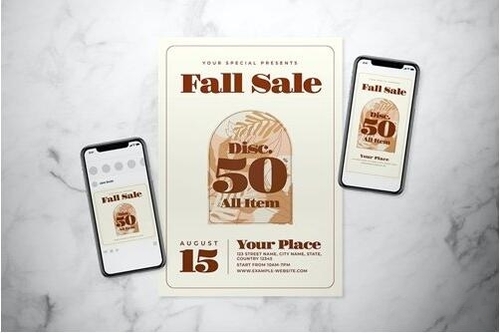 Fall Sale Flyer vector
