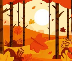 Fallen leaves autumn background vector
