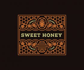 Family apiary honey vector label