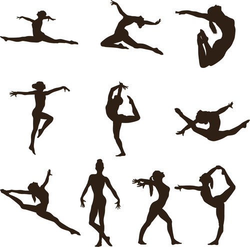 Fancy gymnastics silhouette vector free download