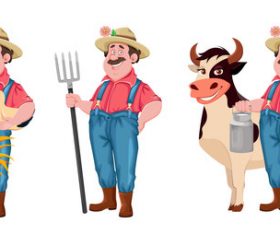 Farmer cartoon character vector