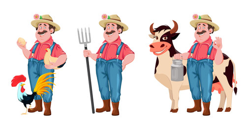 Farmer cartoon character vector free download