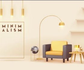 Fashion golden interior decoration vector