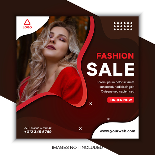 Fashion sale template design vector